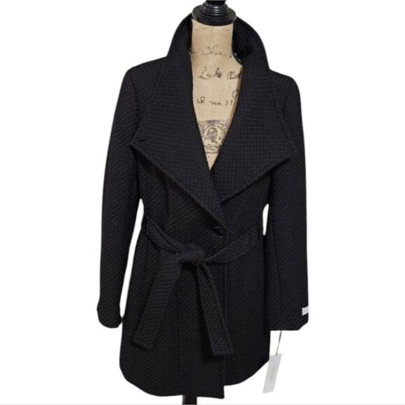 Calvin Klein nubby basketweave shawl collar‎ coat ladies size large new!!! - Picture 1 of 8